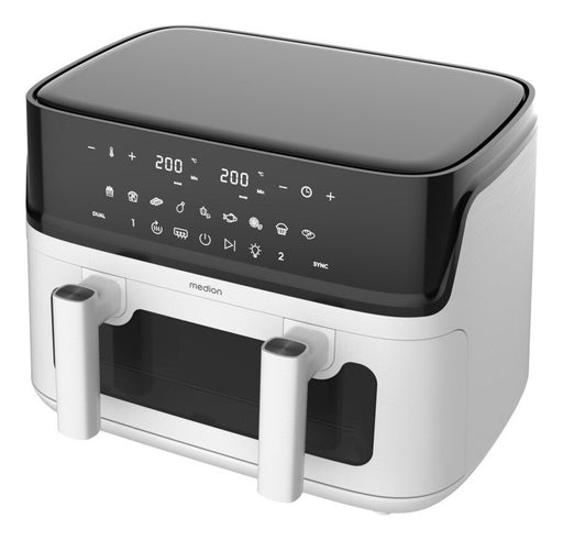 EAN 4061275248586 - MEDION LIFE P25 XXL Doble 10,8 L Independiente 3040 W Freidora de aire caliente Negro, Blanco imagen 1