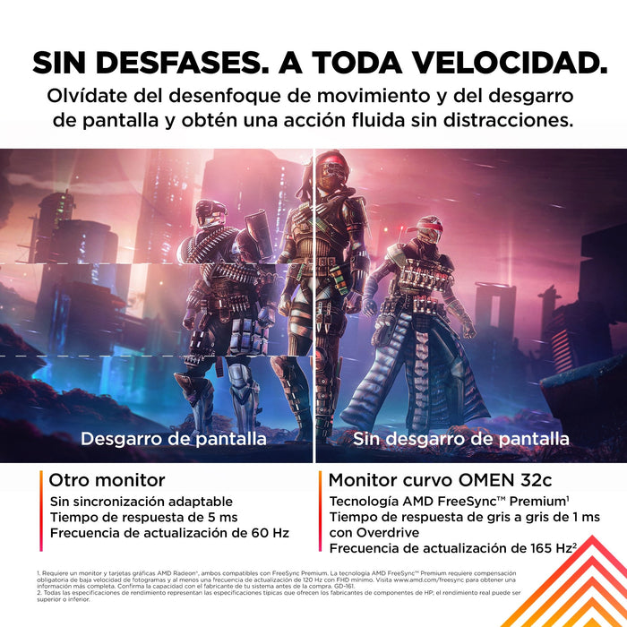 EAN 0197029618542 - OMEN by HP 31.5 inch QHD 165Hz Curved Gaming Monitor - OMEN 32c pantalla para PC 80 cm (31.5") 2560 x 144 imagen 13