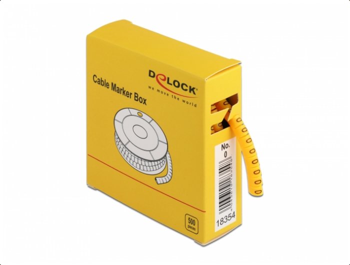 EAN 4043619183548 - DeLOCK 18354 soporte para manguito de identificación de conductor Plástico 500 pieza(s) imagen 1