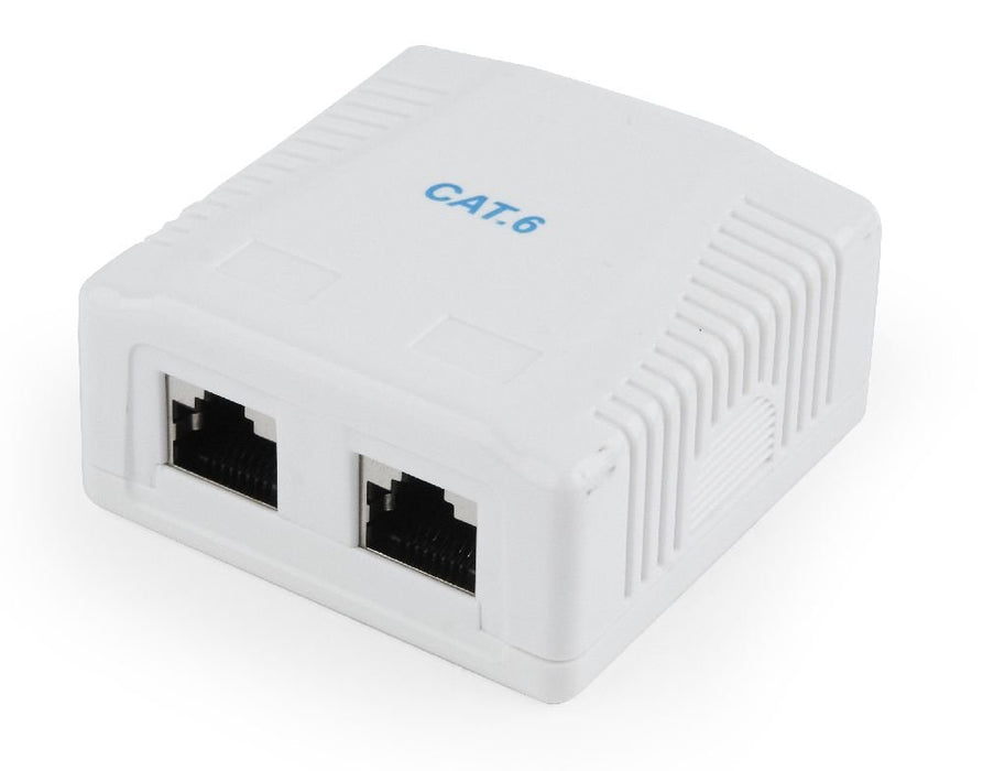 EAN 8716309097024 - Gembird NCAC-2F6-01 caja de tomacorriente RJ-45 Blanco imagen 1