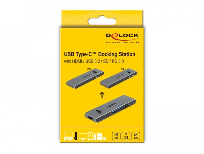 EAN 4043619877522 - DeLOCK 87752 base para portátil y replicador de puertos Alámbrico USB 3.2 Gen 1 (3.1 Gen 1) Type-C Gris imagen 5