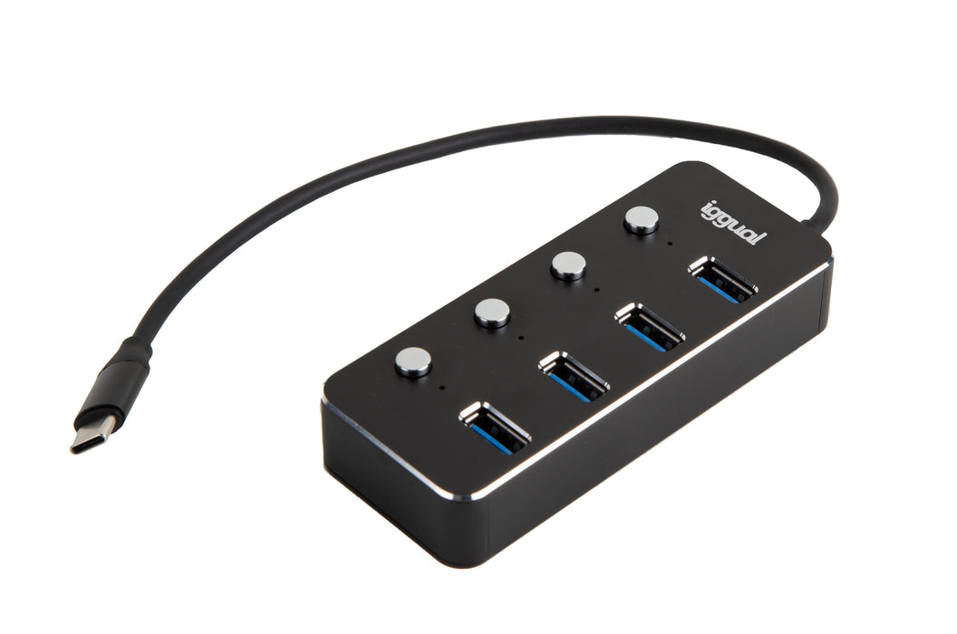 EAN 8435364318485 - iggual IGG318485 hub de interfaz USB 3.2 Gen 1 (3.1 Gen 1) Type-C 5000 Mbit/s Negro imagen 1