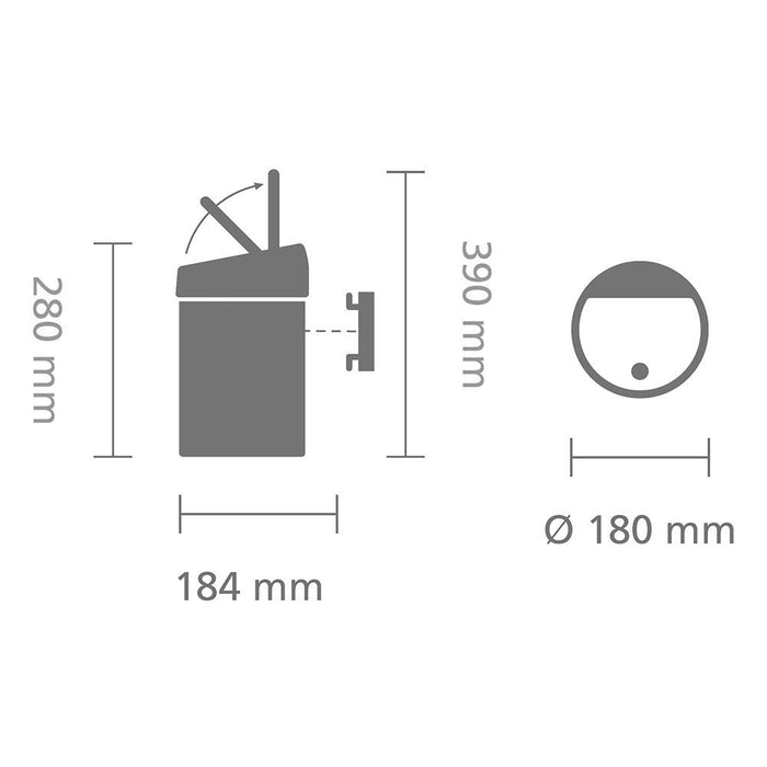 EAN 8710755364488 - Brabantia 364488 papelera 3 L Alrededor Plástico, Acero inoxidable Metálico, Blanco imagen 4
