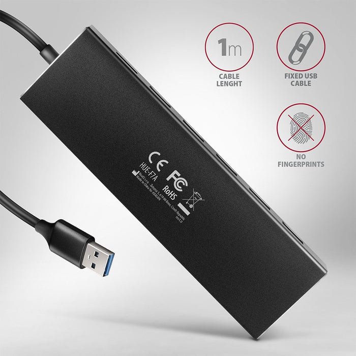 EAN 8595247907035 - Axagon HUE-F7A 7x USB 3.2 Gen 1 ALU FLAT hub micro power IN 1m USB-A USB 3.2 Gen 1 (3.1 Gen 1) Type-A 500 imagen 6