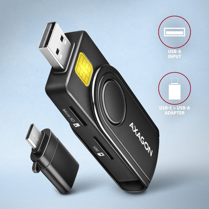 EAN 8595247906953 - Axagon CRE-SMP2A USB Smart card & SD/microSD/SIM PocketReader lector de tarjeta inteligente Interior USB  imagen 6