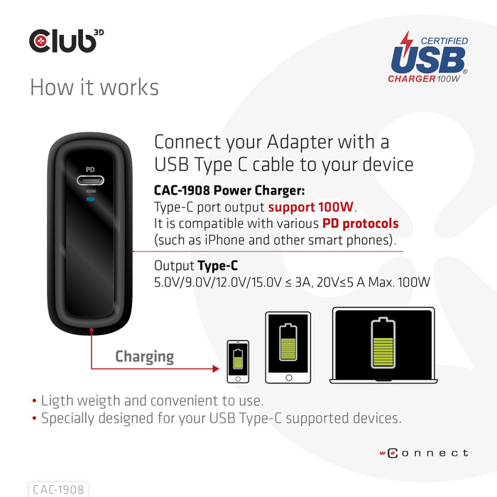EAN 8719214472337 - CLUB3D CAC-1908 cargador de dispositivo móvil Mando para videojuegos, Ordenador portátil, Teléfono móvil, imagen 5