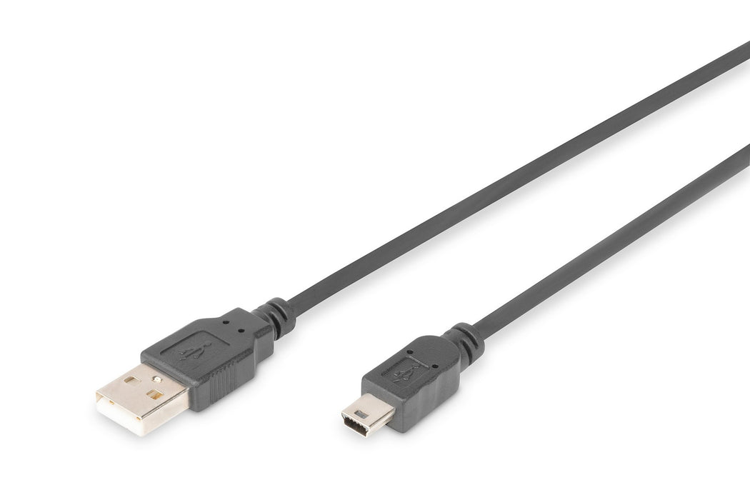 EAN 4016032282914 - Digitus AK-300108-030-S cable USB USB 2.0 USB A Mini-USB B 0,48 Gbit/s Negro imagen 1