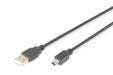 EAN 4016032282914 - Digitus AK-300108-030-S cable USB USB 2.0 USB A Mini-USB B 0,48 Gbit/s Negro imagen 1