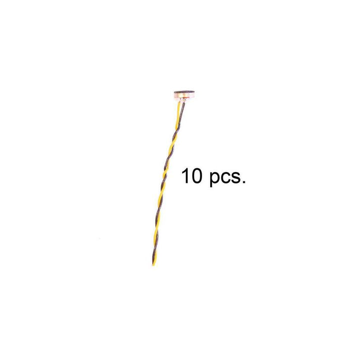 10 Electret Microphones,  Including 12 Cm Cable, For