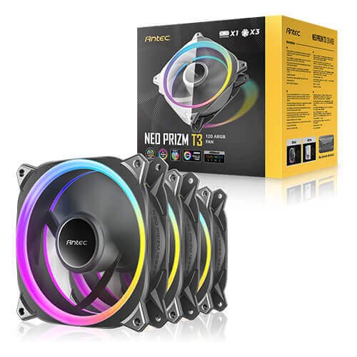 EAN 761345777735 - Antec Neo Prizm T3 120 ARGB_3PK Carcasa del ordenador Ventilador 12 cm Negro 3 pieza(s) imagen 11