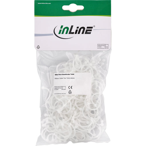 EAN 4043718312818 - InLine 59966X presilla Twist cable tie Nylon Blanco 100 pieza(s) imagen 2