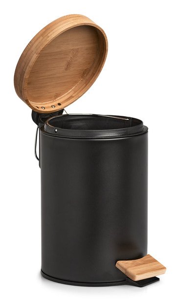 EAN 4003368189109 - Zeller Present 18910 papelera 3 L Alrededor Bamboo, Plancha Negro, Madera imagen 5