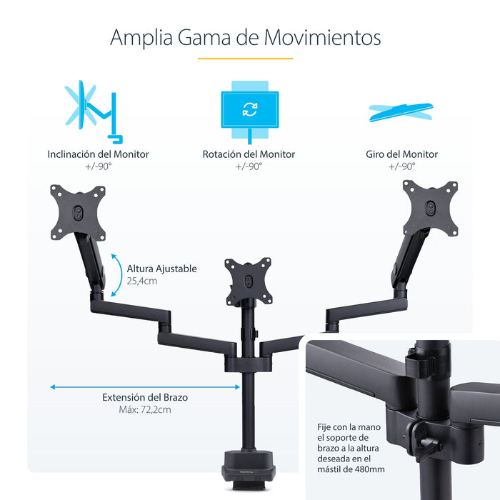 EAN 0065030902038 - StarTech.com 3MP2AG-MONITOR-ARM soporte para monitor 68,6 cm (27") Negro imagen 17