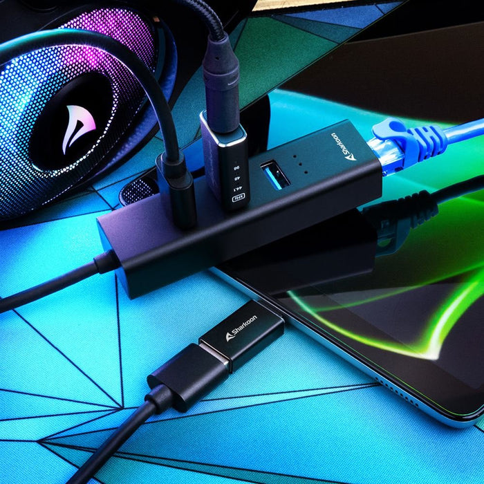 EAN 4044951037575 - Sharkoon 4044951037575 base para portátil y replicador de puertos Inalámbrico USB 3.2 Gen 1 (3.1 Gen 1) T imagen 3