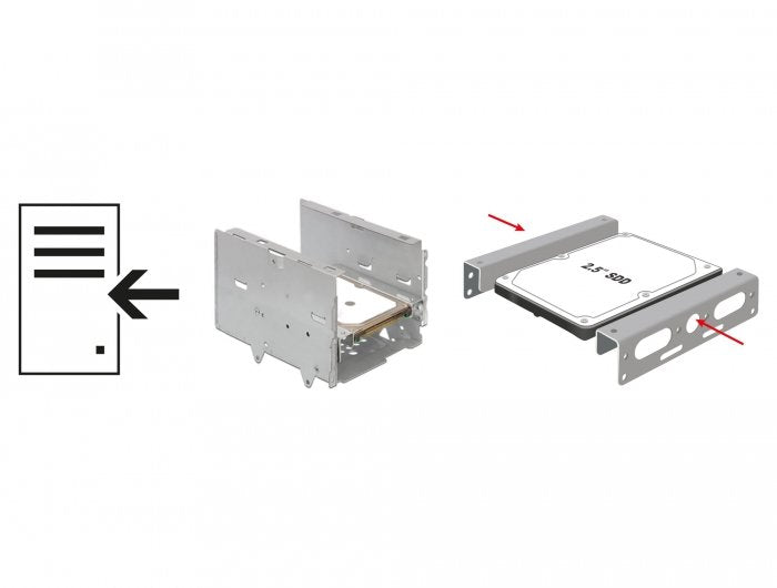 EAN 4043619182824 - DeLOCK 18282 kit de montaje Plata imagen 5