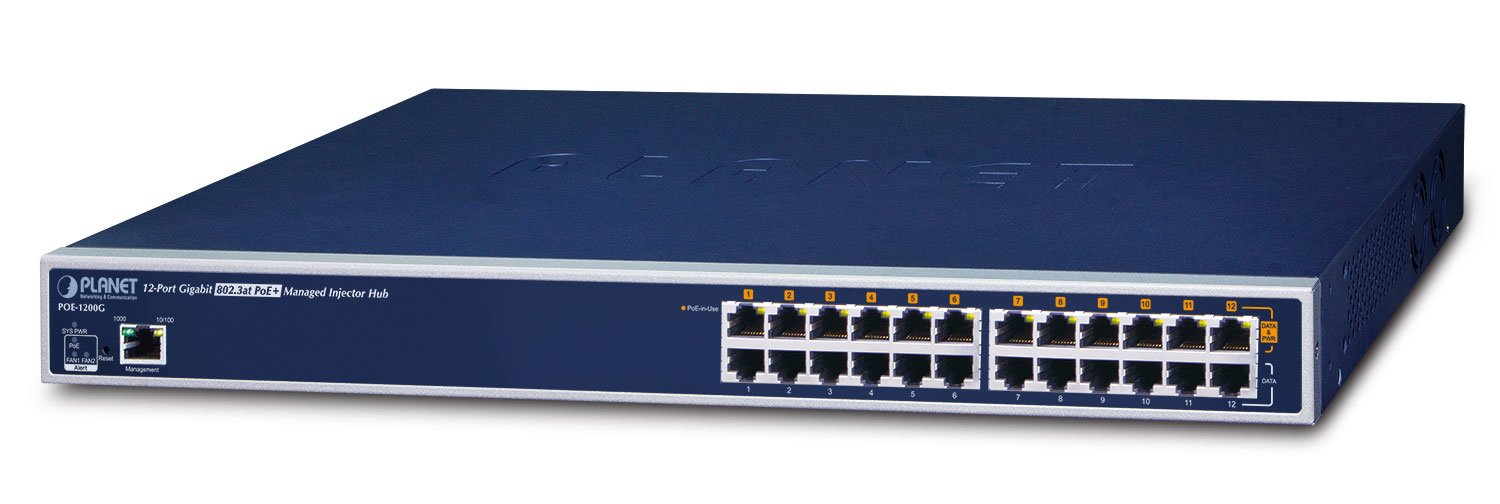 EAN 4711213688072 - PLANET POE1200G switch Gestionado Gigabit Ethernet (10/100/1000) Energía sobre Ethernet (PoE) 1U Azul imagen 1