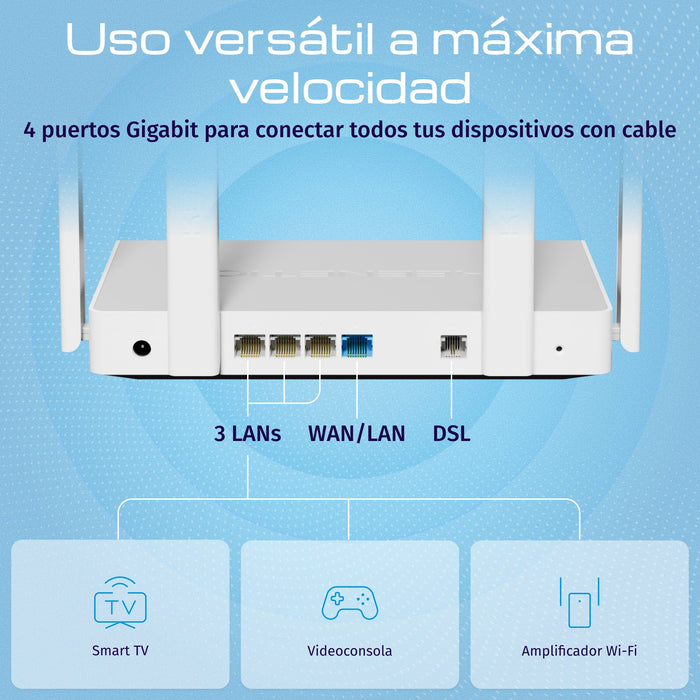 EAN 4897082921356 - Keenetic Hopper DSL (KN-3610) router inalámbrico Gigabit Ethernet Doble banda (2,4 GHz / 5 GHz) Gris, Bla imagen 4