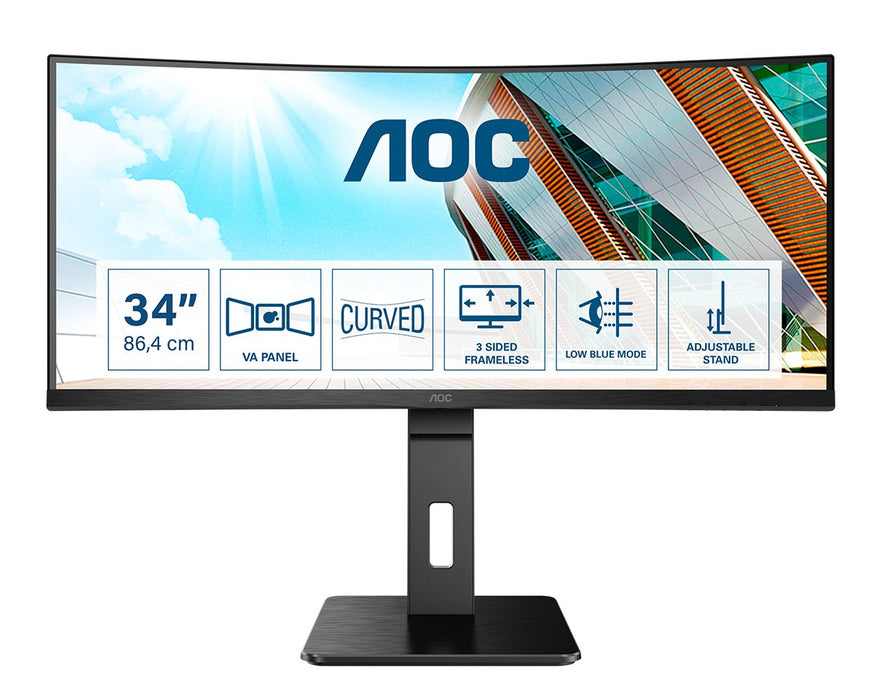 EAN 4038986118224 - AOC P2 CU34P2A pantalla para PC 86,4 cm (34") 3440 x 1440 Pixeles Quad HD LED Negro imagen 1