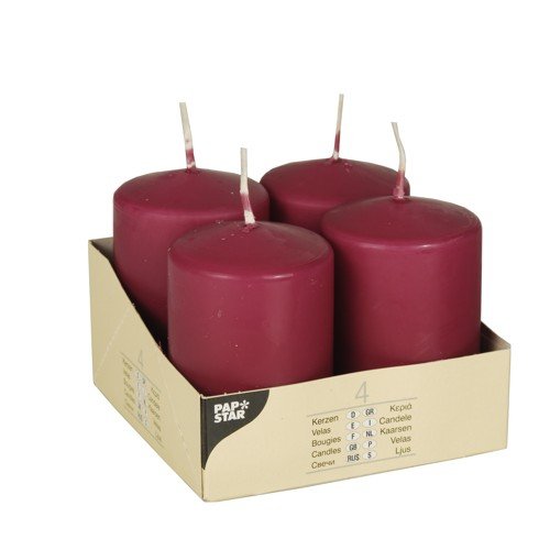 EAN 4002911104958 - Papstar 10495 vela Cilindro Burdeos 4 pieza(s) imagen 1