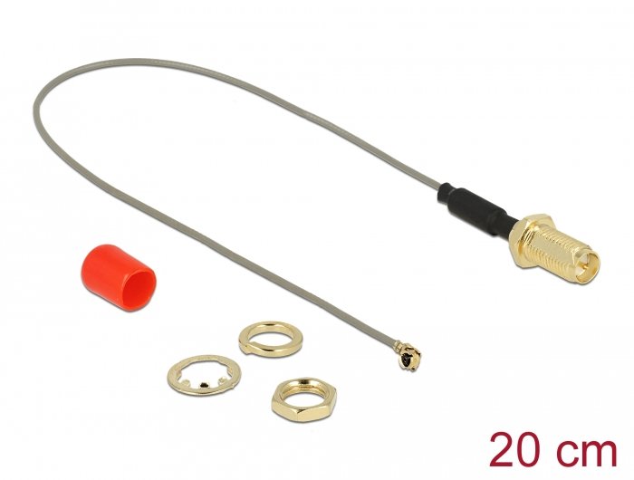 EAN 4043619898312 - DeLOCK 89831 cable coaxial 0,2 m RP-SMA Gris imagen 1