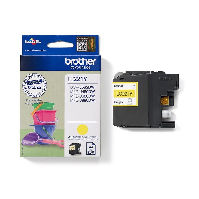 EAN 5014047567155 - Brother LC221YBP cartucho de tinta 1 pieza(s) Original Rendimiento estándar Amarillo imagen 5