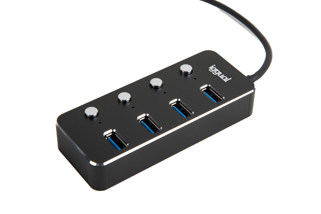 EAN 8435364318478 - iggual IGG318478 hub de interfaz USB 3.2 Gen 1 (3.1 Gen 1) Type-A 5000 Mbit/s Negro imagen 3