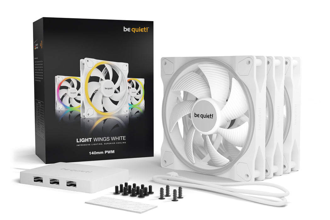 EAN 4260052190258 - be quiet! Light Wings White | 140mm PWM Triple Pack Carcasa del ordenador Ventilador 14 cm Blanco 3 pieza imagen 5