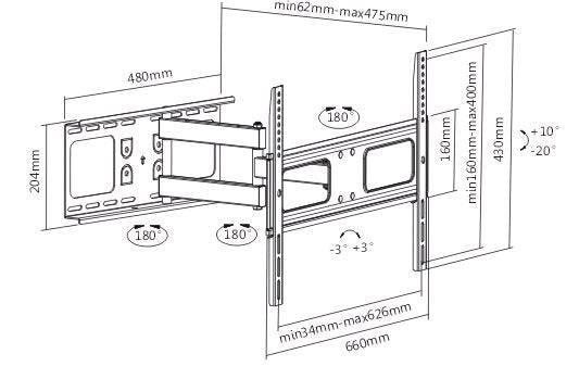 EAN 6956745153003 - SUNNE 37-63-EA2 soporte para TV 177,8 cm (70") Negro imagen 2