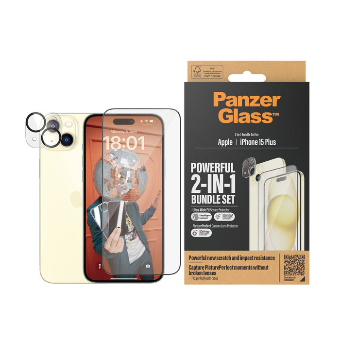 EAN 5711724930263 - PanzerGlass ® 2-in-1 Bundle iPhone 15 Plus | Ultra-Wide Fit w. EasyAligner Protector de pantalla Apple 1  imagen 2