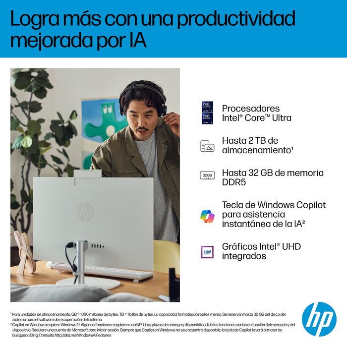 EAN 0199642227279 - HP AI 27-cr2015ns Intel Core Ultra 5 225U 68,6 cm (27") 1920 x 1080 Pixeles PC todo en uno 16 GB DDR5-SDR imagen 6