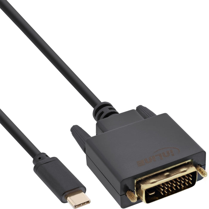 EAN 4043718271283 - InLine 64132 adaptador de cable de vídeo 2 m USB Tipo C DVI-D Negro imagen 1