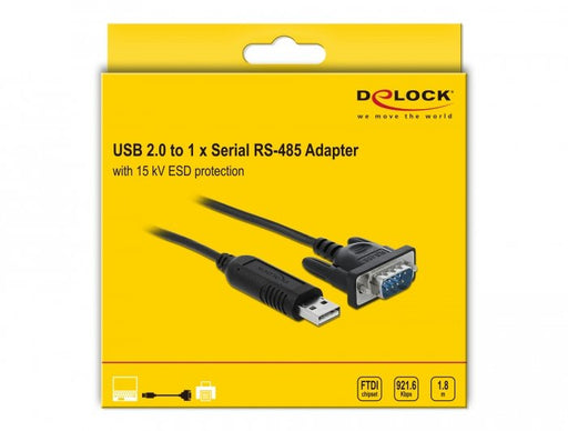 EAN 4043619662838 - DeLOCK 66283 cable de serie Negro 1,8 m RS-485 USB tipo A imagen 2