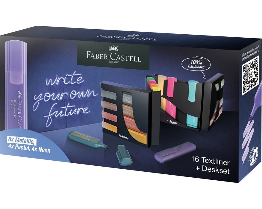 EAN 4005402546039 - Faber-Castell 254603 marcador 16 pieza(s) Punta de cincel Metálico, Multicolor, Pastel imagen 1