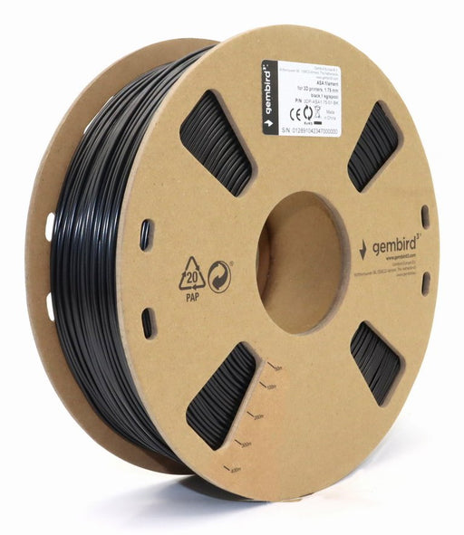 EAN 8716309128919 - Gembird 3DP-ASA1.75-01-BK material de impresión 3d Acrilonitrilo estireno acrilato (ASA) Negro 1 kg imagen 1