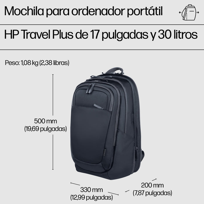 EAN 0198122966868 - HP Travel Plus 30 Liter 17 Laptop Backpack 43,9 cm (17.3") Azul imagen 4