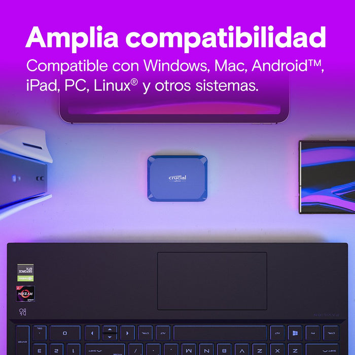 EAN 0649528942036 - Crucial X10 2 TB USB Tipo C USB 3.2 Gen 2x2 Azul imagen 5
