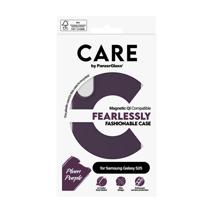 EAN 5715685016394 - PanzerGlass CARE™ by ® Case Plum Purple Samsung Galaxy S25 funda para teléfono móvil Púrpura imagen 3