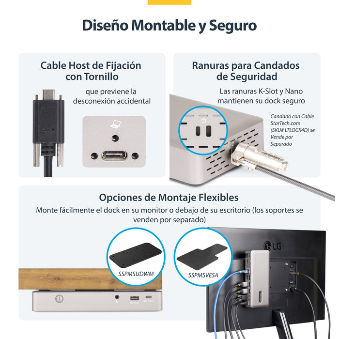 EAN 65030902885 - StarTech.com 150UE-USB4DOCKTRIPLE base para portátil y replicador de puertos Alámbrico Gris imagen 14