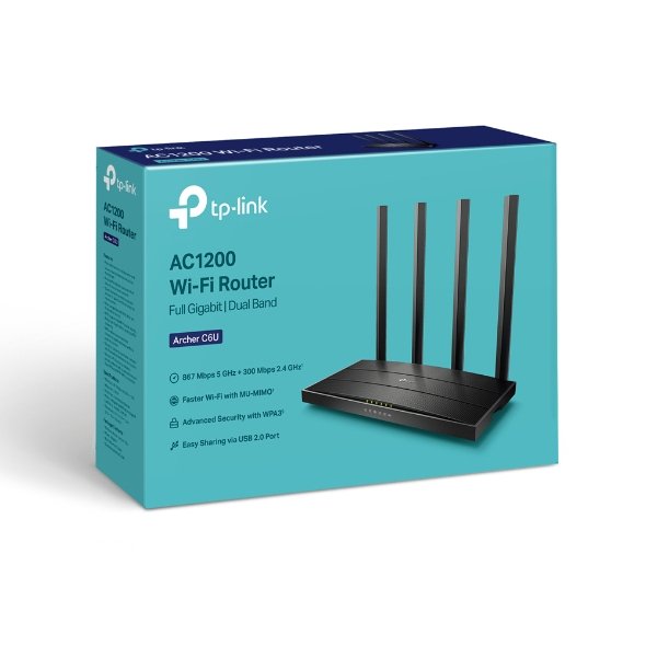 EAN 6935364089429 - TP-Link Archer C6U router inalámbrico Gigabit Ethernet Doble banda (2,4 GHz / 5 GHz) Negro imagen 4