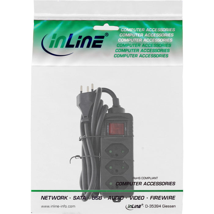 EAN 4043718299935 - InLine 16431Y base múltiple 1,5 m 3 salidas AC Interior Negro imagen 3