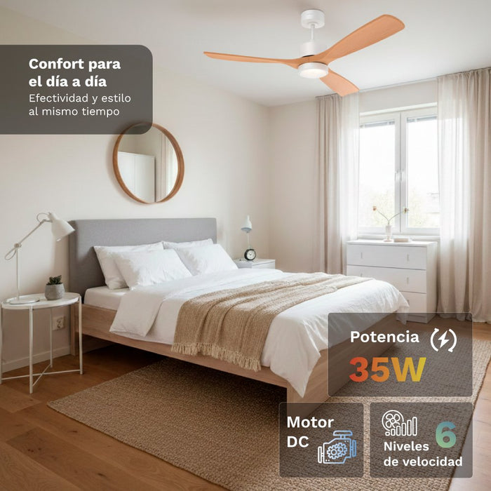 EAN 8426156019512 - Grunkel SKYSTYLE52 ventilador Madera, Blanco imagen 3