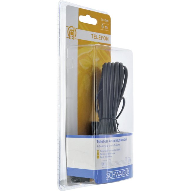 EAN 4004005504293 - Schwaiger 6.0m RJ-11 - RJ-11 6 m Negro imagen 3