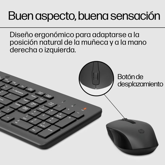 EAN 0195161923739 - HP 300 Wireless Mouse and Keyboard Combination teclado Ratón incluido Universal RF inalámbrico Negro imagen 3