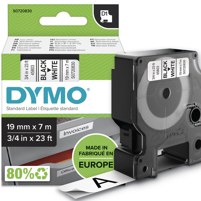 EAN 5411313452137 - DYMO D1 Standard - Black on White - 19mm cinta para impresora de etiquetas Negro sobre blanco imagen 2