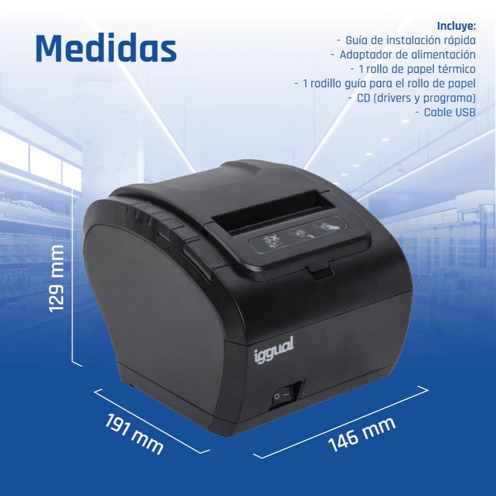 EAN 8435364316641 - iggual TP8002 203 x 203 DPI Alámbrico Térmica directa Impresora de recibos imagen 13