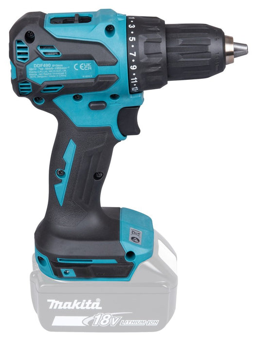 EAN 197050009845 - Makita DDF490Z taladro 1900 RPM Sin llave 1,7 kg Azul, Negro imagen 6