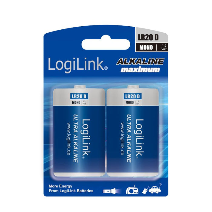 EAN 4052792048209 - LogiLink LR20B2 pila doméstica Batería de un solo uso D Alcalino imagen 3