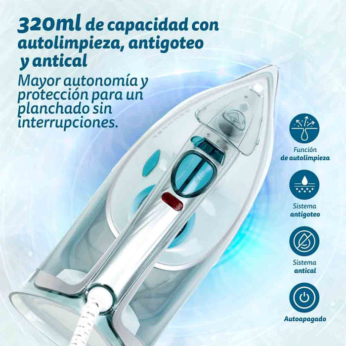 EAN 8426156018461 - Grunkel PL-3200MAXTOP plancha Plancha a vapor 3200 W Azul imagen 3