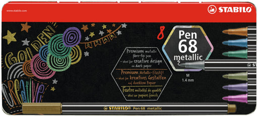 EAN 4006381546409 - STABILO Pen68 Metallic rotulador Cobre, Oro, Azul metálico, Metallic green, Metallic pink, Violeta metali imagen 1
