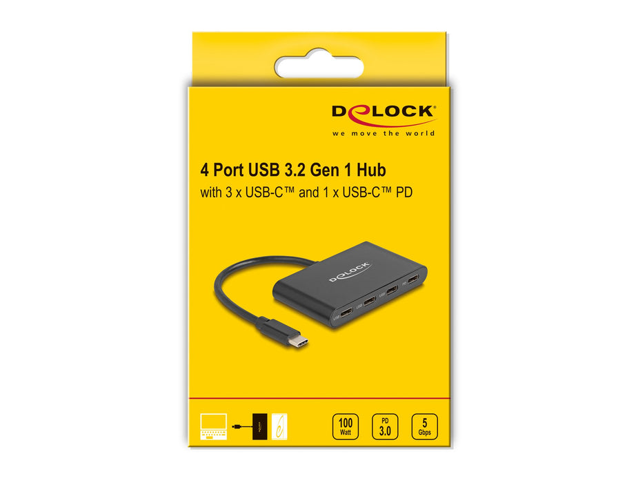 EAN 4043619641741 - DeLOCK 64174 hub de interfaz USB 3.2 Gen 1 (3.1 Gen 1) Type-C 5000 Mbit/s Negro imagen 3
